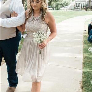 Lace top halter dress